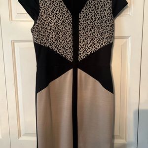 Ladies dress-Size 12-LONDON TIMES-Khaki and black with animal print